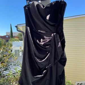 Do+Be semi formal black satin dress.